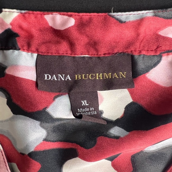 Dana Buchman V Neck Pin Tuck Button Down Blouse size XL ptp 24 - Picture 3 of 8